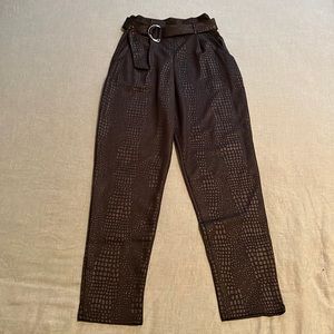 PrettyLittleThing black snake print trouser - size 2. Worn once - like new.